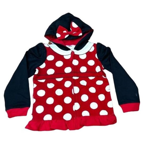 Babyhug Minnie Mouse Polka Print Summer Cap Red & Black - Diameter 57 cm